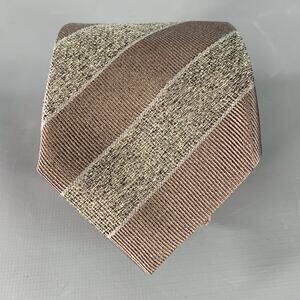 BRUNELLO CUCINELLI Grey Silver Diagonal Stripe Skinny Tie